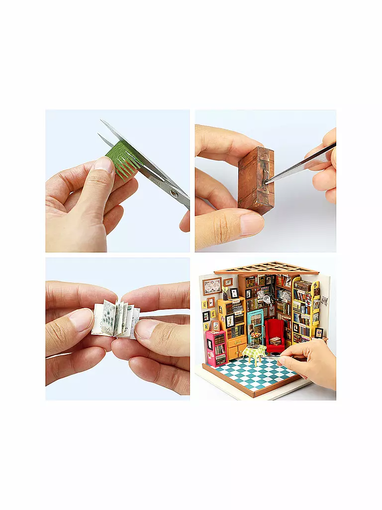 ROBOTIME | Sam's Study DG102 Library DIY Miniature | keine Farbe