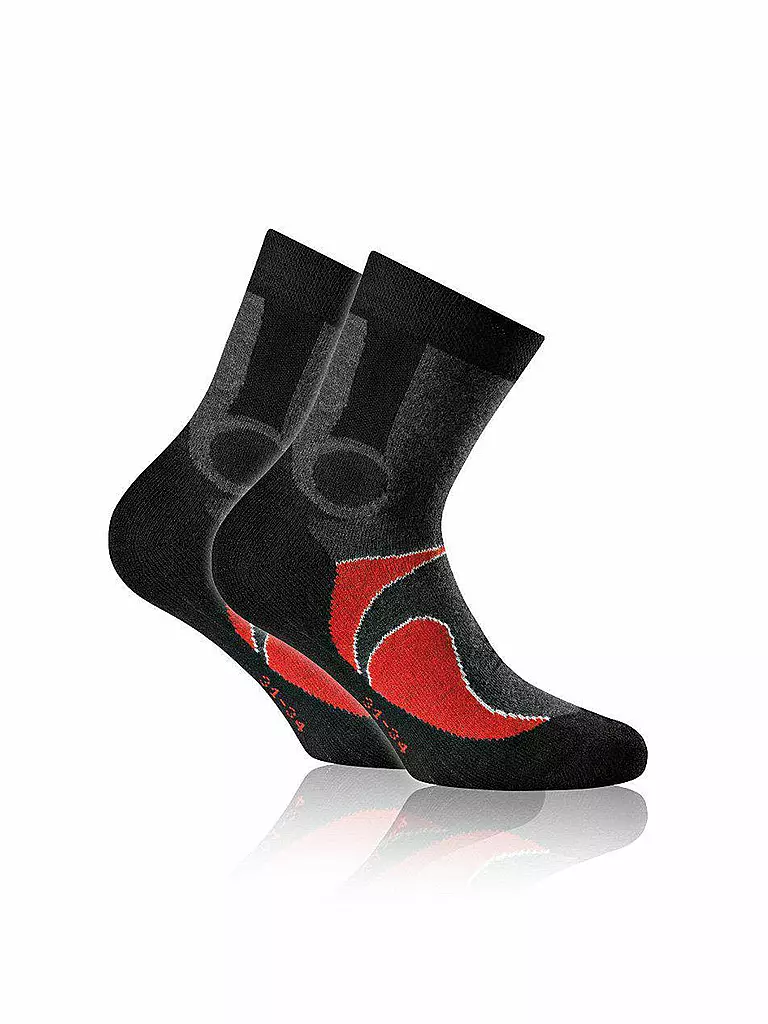 ROHNER | Kinder Socken Trekking Kids 2er Pack | schwarz