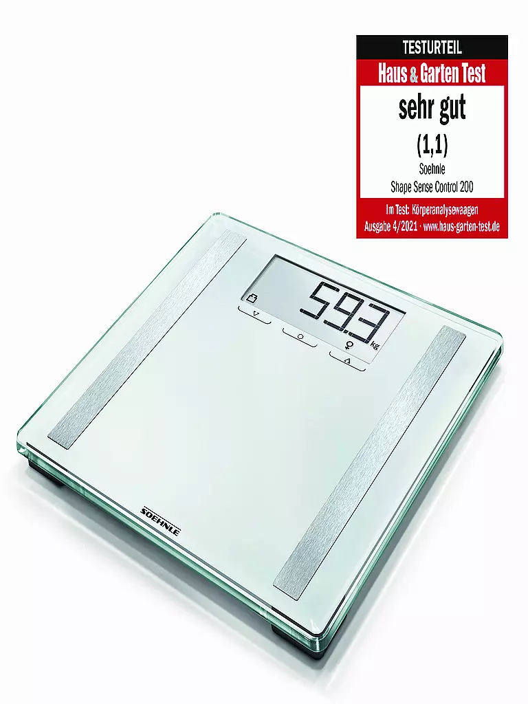 SÖHNLE | Personenwaage Shape Sense Control 180kg  | weiss