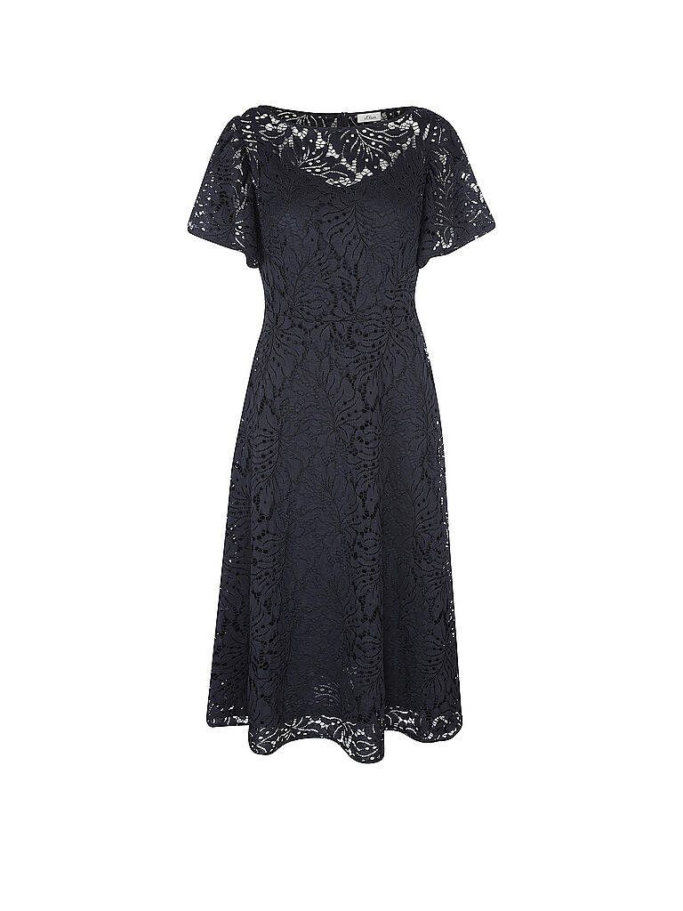 S.OLIVER BLACK LABEL Kleid mit Spitz blau