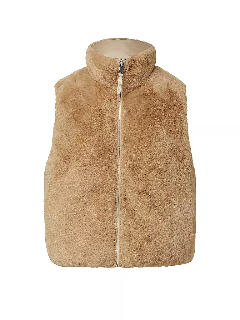 S.OLIVER | Gilet in Felloptik  | camel