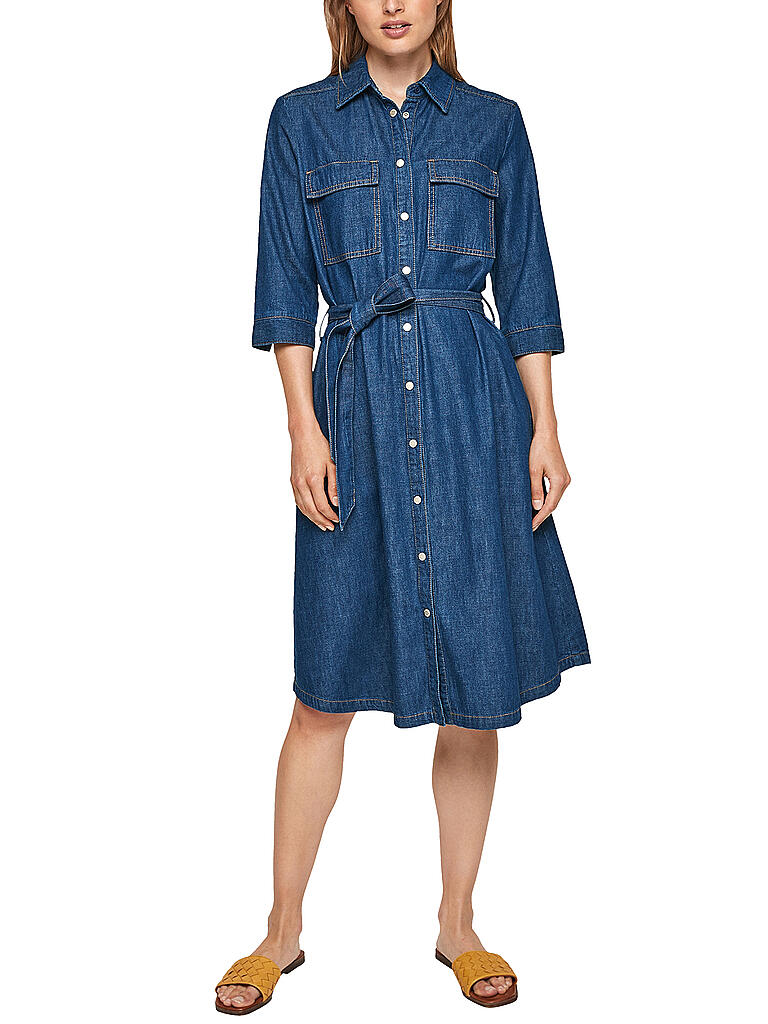 S.OLIVER | Hemdblusenkleid | blau