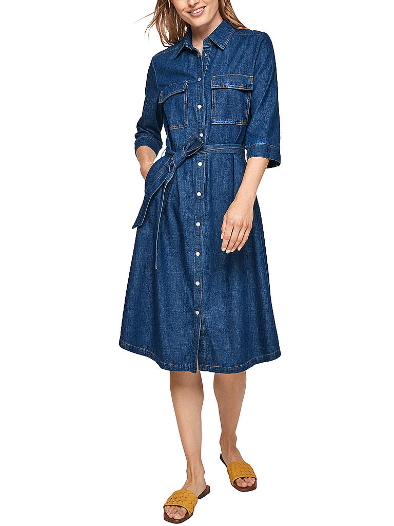 S.OLIVER | Hemdblusenkleid | blau