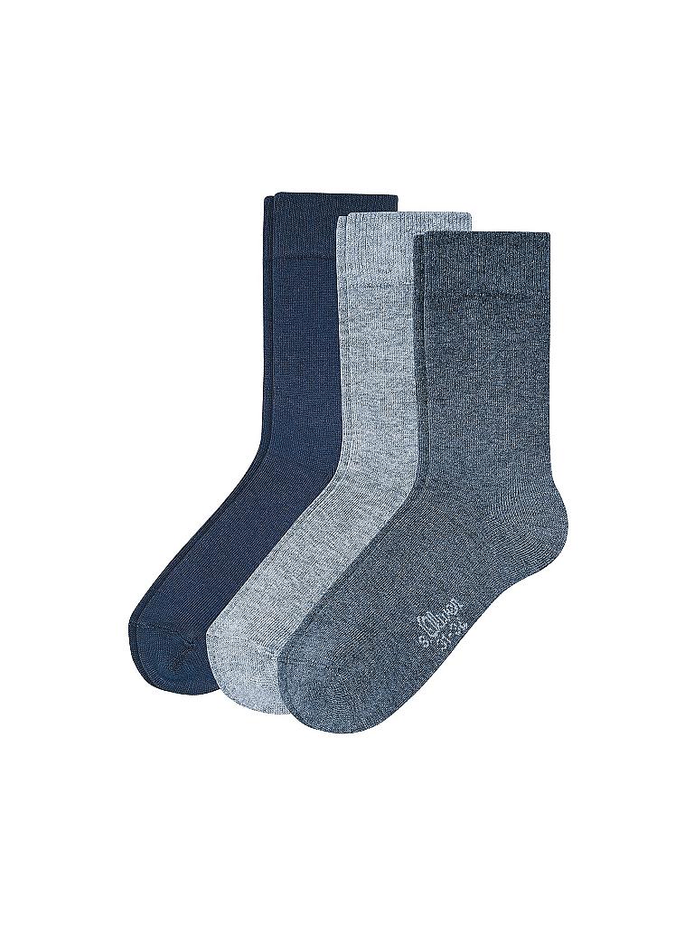 S.OLIVER | Kinder Socken 3er Pkg stone mix | blau
