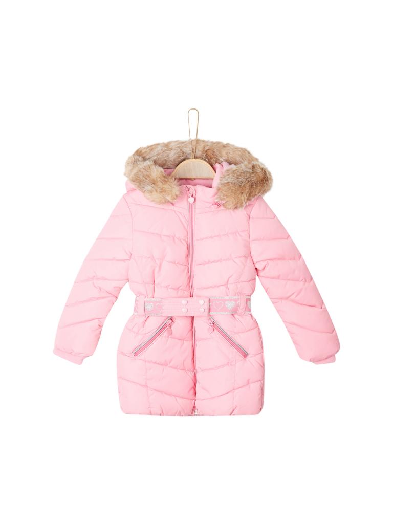 S.Oliver Mädchen Wollmantel Mit Fake-Fur Kapuze - Steppmantel Mit Gürtel