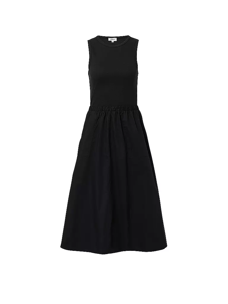 S.OLIVER | Midikleid  | schwarz