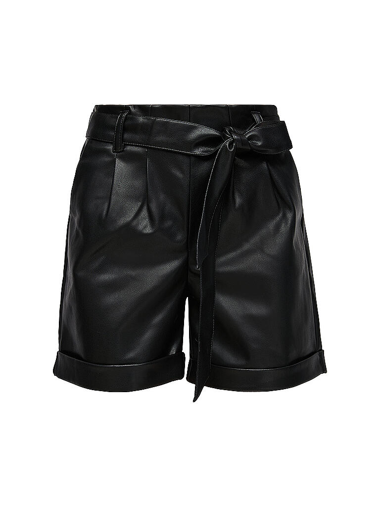S.OLIVER Shorts in Lederoptik schwarz