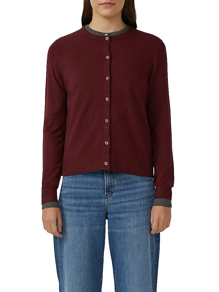 S.OLIVER | Strickjacke  | dunkelrot