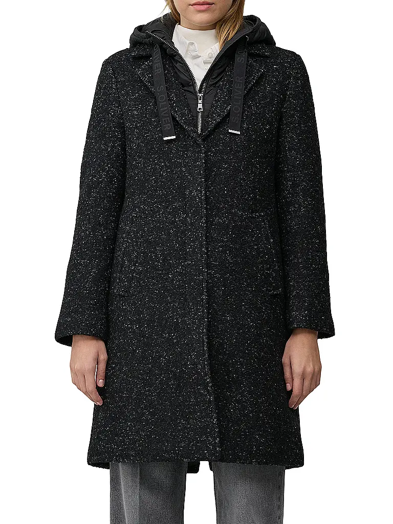 S.OLIVER | Wollmantel  | schwarz