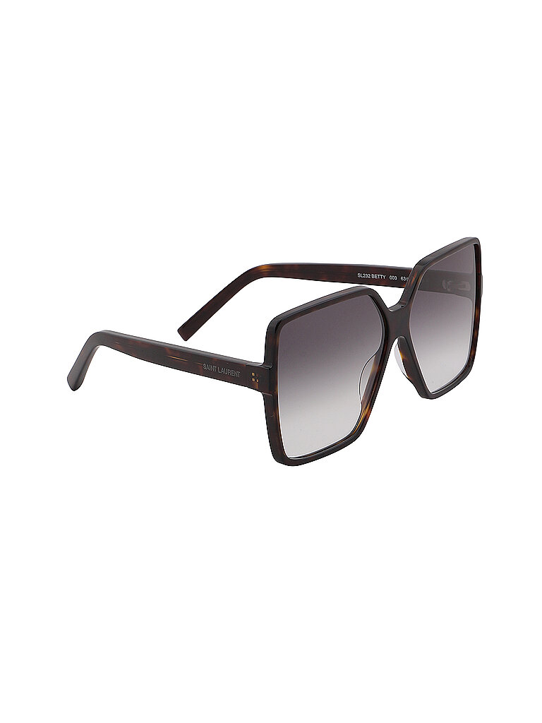 SAINT LAURENT Damen SAINT LAURENT SL 232 BETTY 003 Sonnenbrillen Plastik Havanna Grau Oversize Normal Schattiert