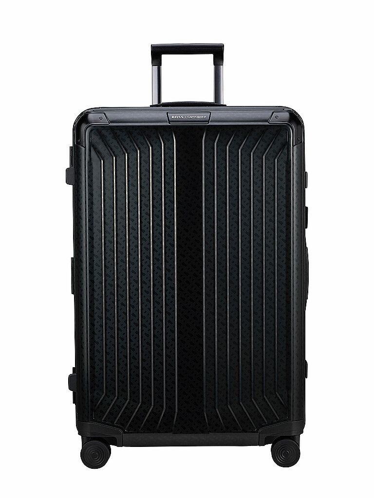 SAMSONITE Trolley LITE-BOX ALU x BOSS 76cm Graphite Monogram schwarz