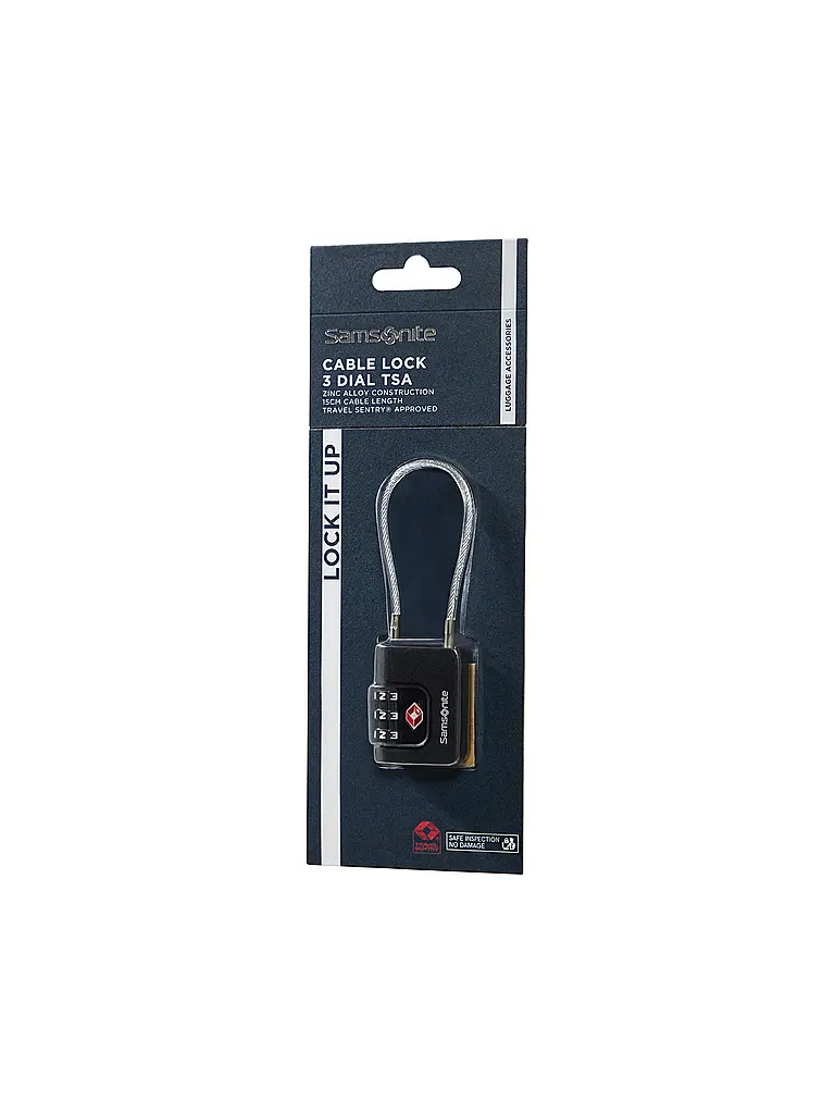 SAMSONITE | 3-Ziffern-TSA-Kabelschloss TA REVOLUTION black | 