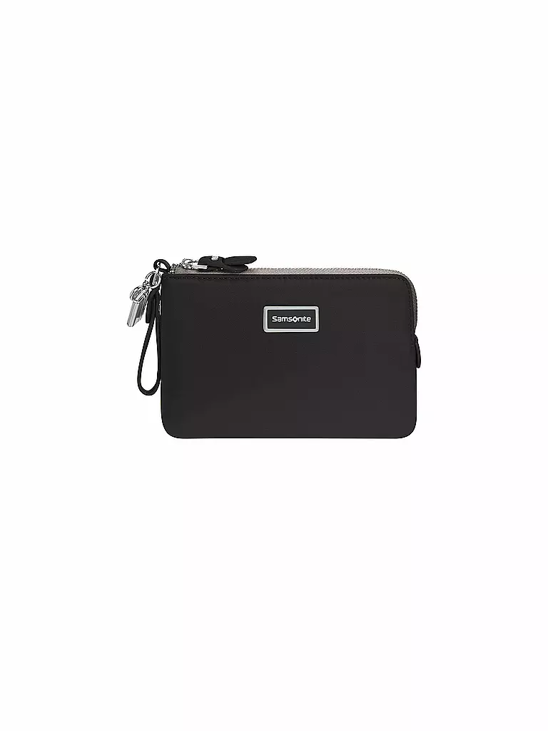 SAMSONITE | Ledergeldbörse " Karissa 2.0 SLG Flat Pouch " black | schwarz