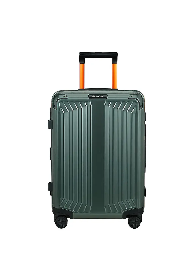 SAMSONITE | Trolley Lite-Box Alu™ 55cm Sage / Orange | Dunkelgrün