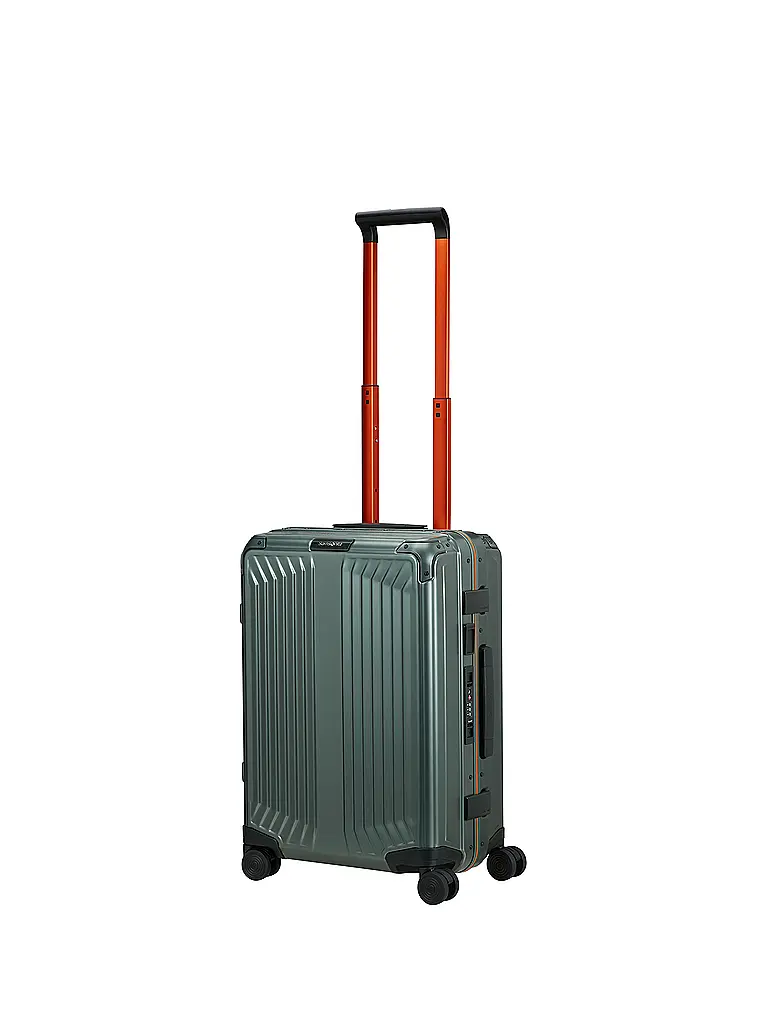 SAMSONITE | Trolley Lite-Box Alu™ 55cm Sage / Orange | Dunkelgrün