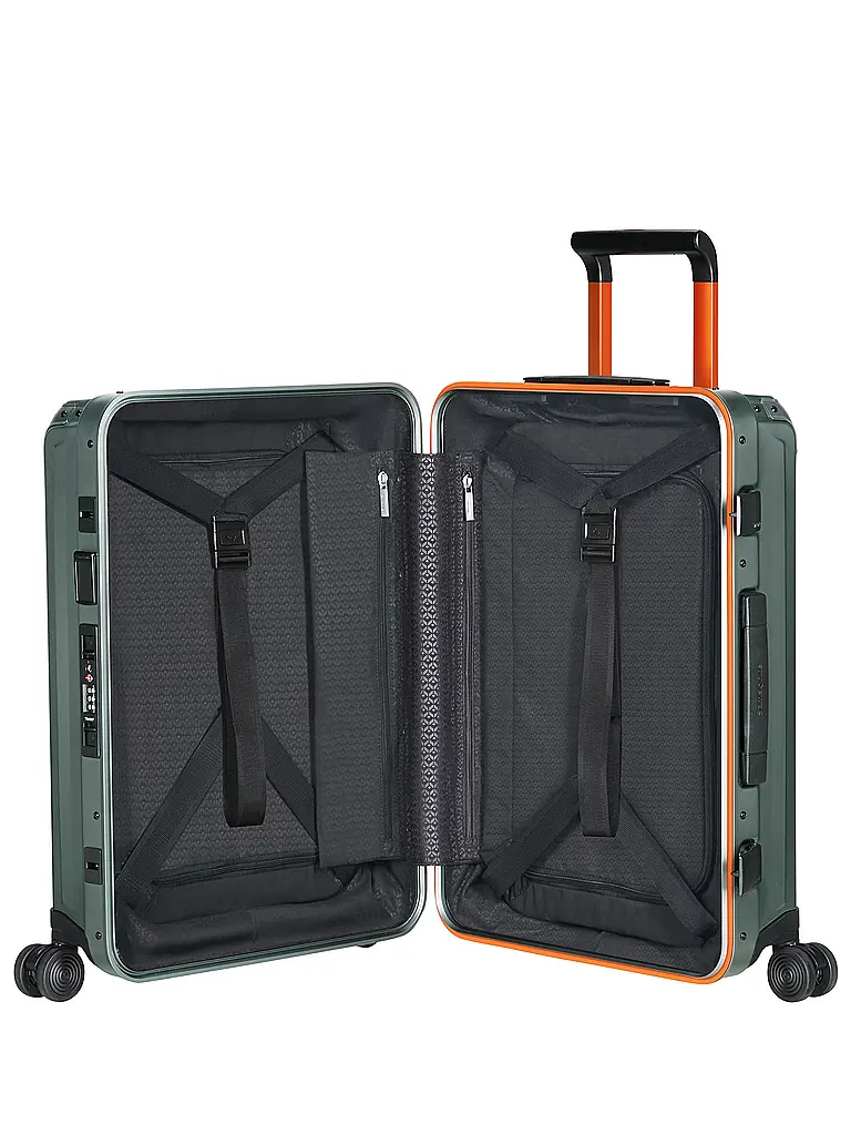 SAMSONITE | Trolley Lite-Box Alu™ 55cm Sage / Orange | Dunkelgrün
