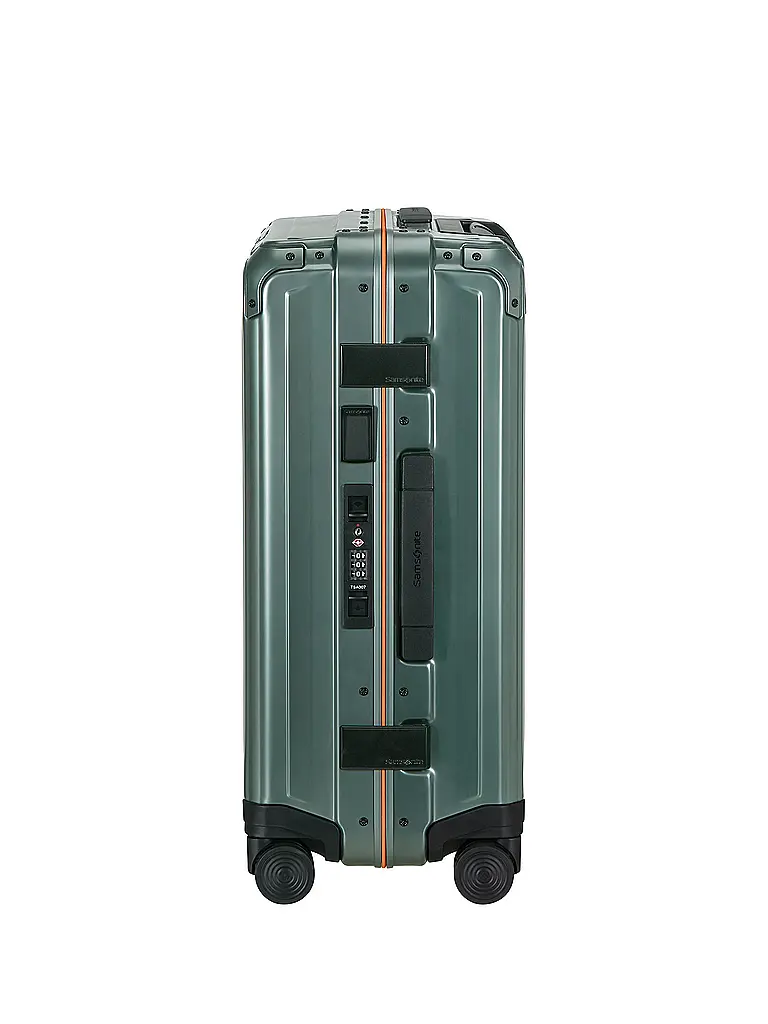 SAMSONITE | Trolley Lite-Box Alu™ 55cm Sage / Orange | Dunkelgrün
