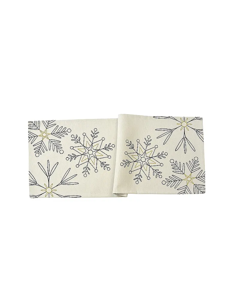 SANDER |  Weihnachts Tischläufer 50x138cm SNOWFLAKES Creme  | creme