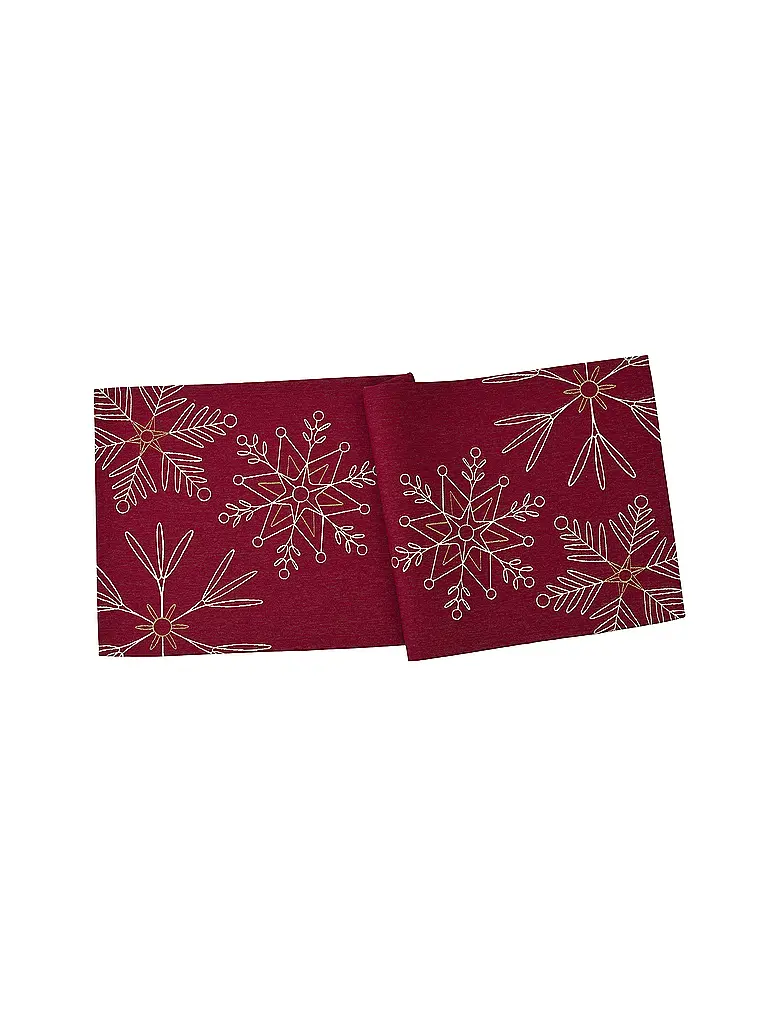 SANDER |  Weihnachts Tischläufer 50x138cm SNOWFLAKES Red | rot