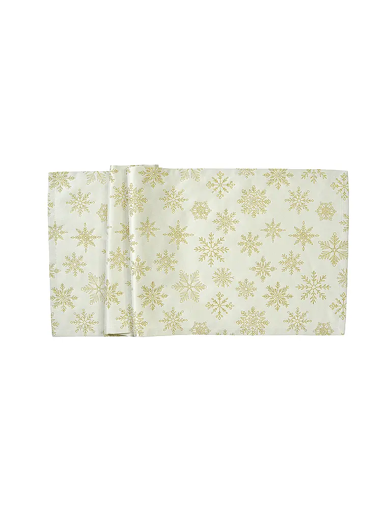 SANDER |  Weihnachts Tischläufer 50x140cm CRISTALLO LUCE Ecru/Gold  | creme
