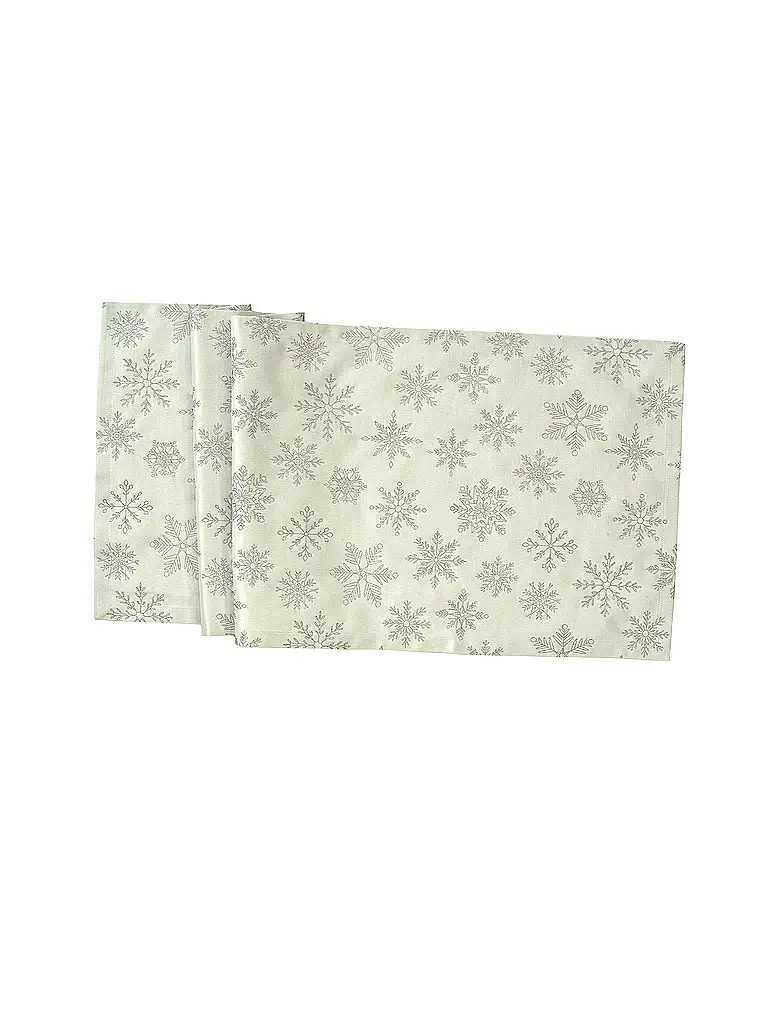 SANDER |  Weihnachts Tischläufer 50x140cm CRISTALLO LUCE Ecru/Silver  | creme