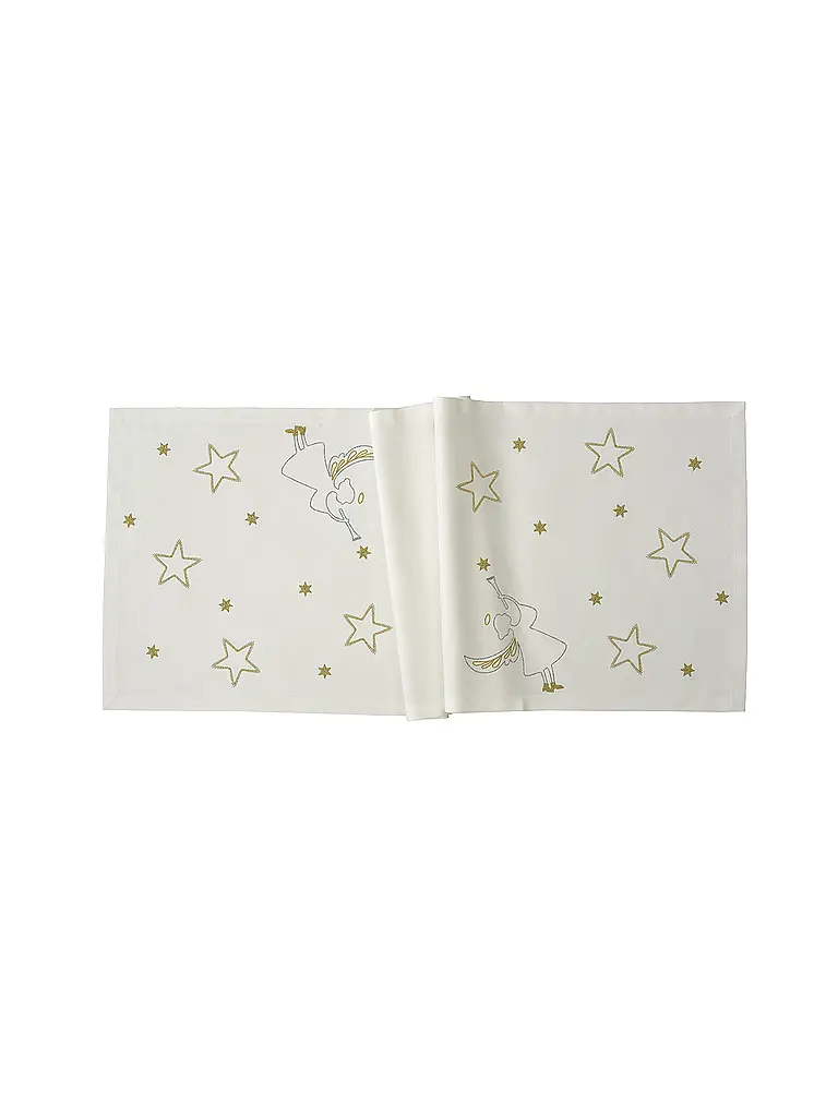 SANDER |  Weihnachts Tischläufer 50x150cm STARDUST Ecru | creme