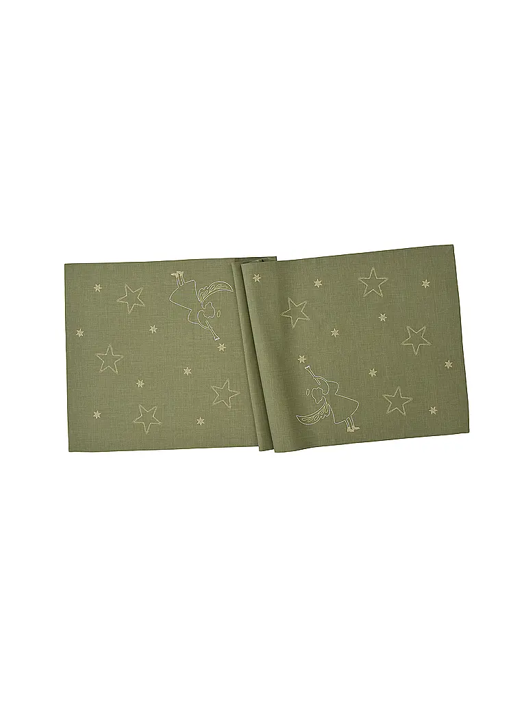 SANDER |  Weihnachts Tischläufer 50x150cm STARDUST Sage | olive