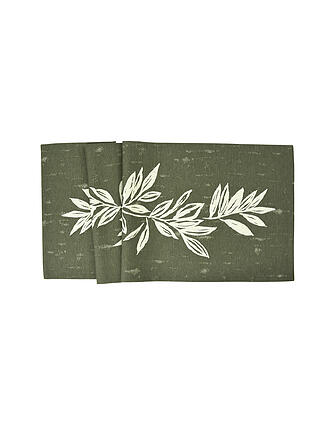 SANDER | Tischläufer BIG LEAVES 50x140cm Khaki