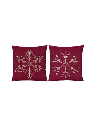 SANDER | Housse de coussin de Noël 45x45cm SNOWFLAKES Rouge
