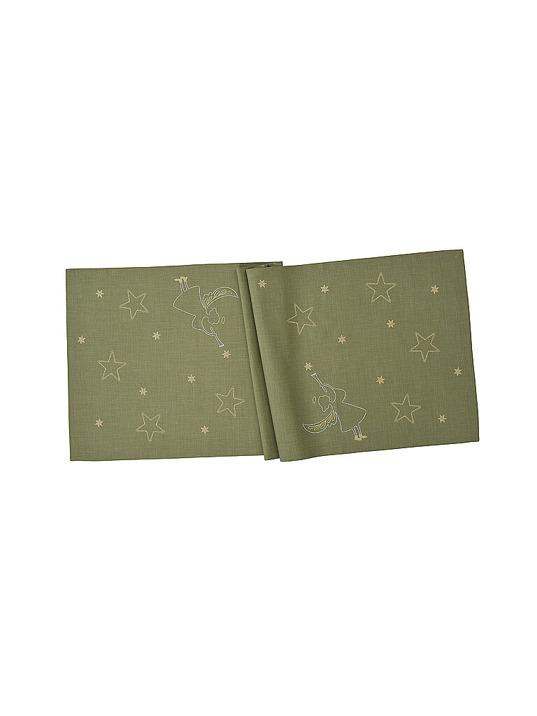 SANDER  Weihnachts Tischläufer 50x150cm STARDUST Sage olive – SANDER