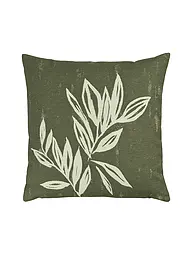 SANDER | Kissenhülle 50x50cm BIG LEAVES Khaki | dunkelgrün