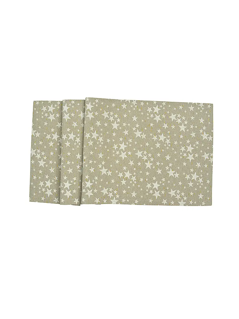 SANDER | Weichnachts Tischläufer 50x140cm STELLE D'ORO Taupe | hellbraun