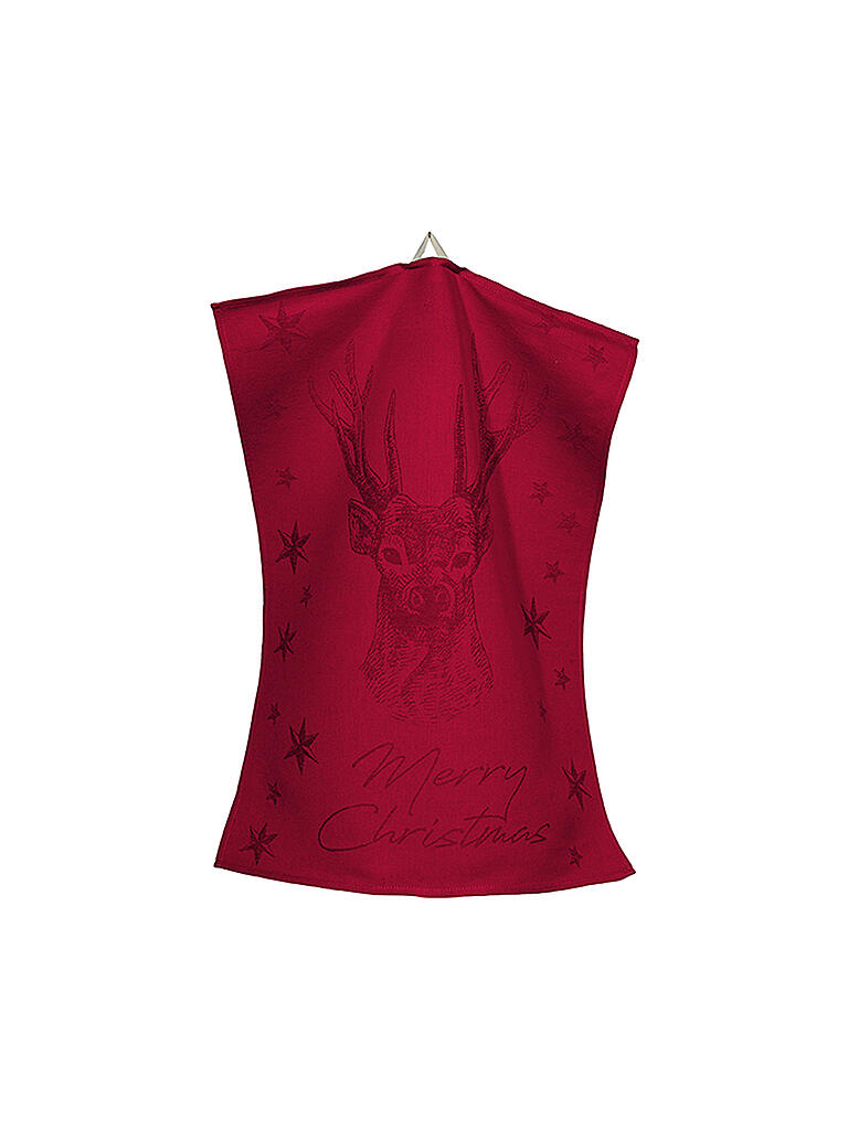 SANDER | Weihnachts Geschirrtuch X-Mas Deer 50x70cm Rot | rot