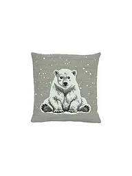 SANDER | Weihnachts Kissenhülle 45x45cm ARKTOS Blue Fox | grau