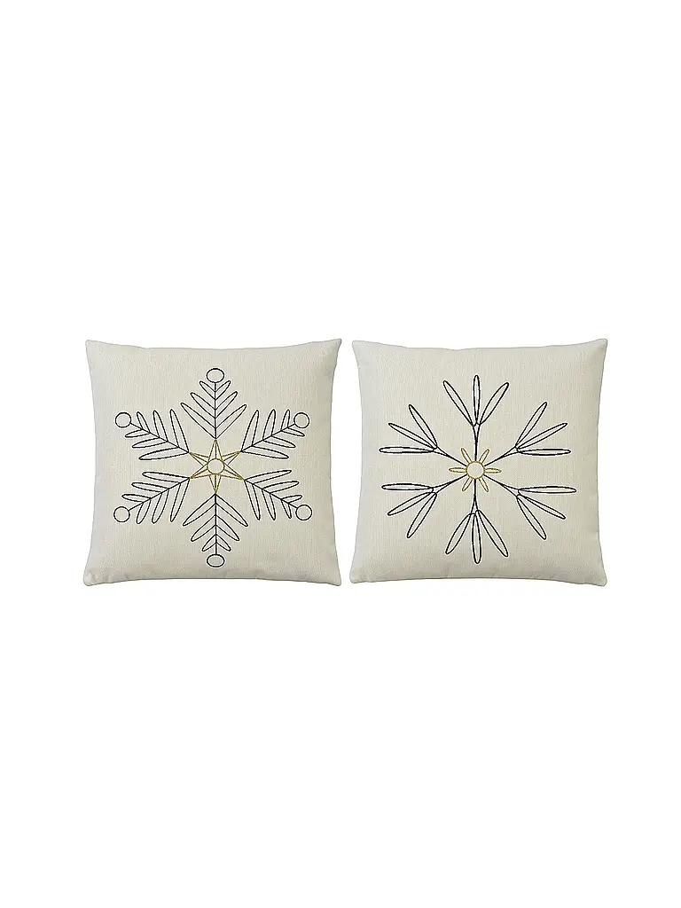 SANDER | Weihnachts Kissenhülle 45x45cm SNOWFLAKES Creme | creme