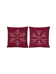 SANDER | Weihnachts Kissenhülle 45x45cm SNOWFLAKES Red | rot
