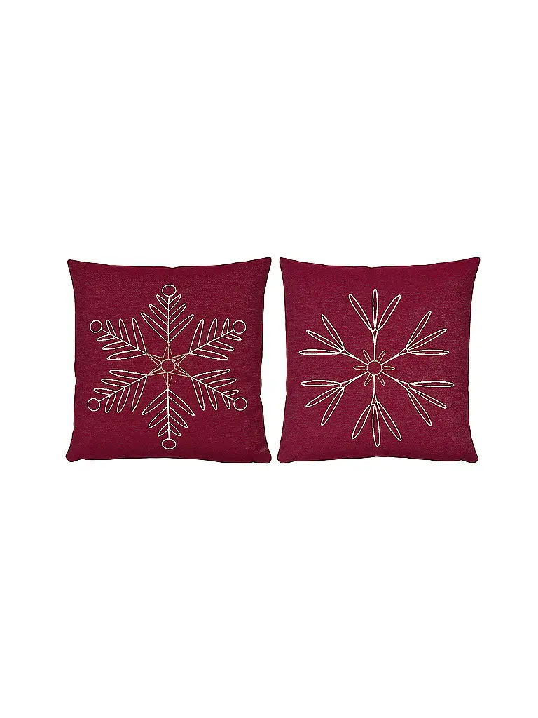 SANDER | Weihnachts Kissenhülle 45x45cm SNOWFLAKES Red | rot