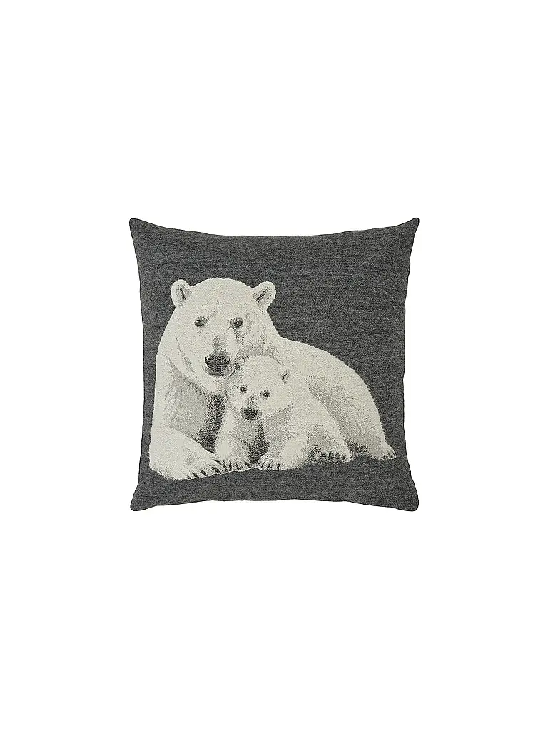 SANDER | Weihnachts Kissenhülle 60x60cm BIG BEARS Graphite | grau