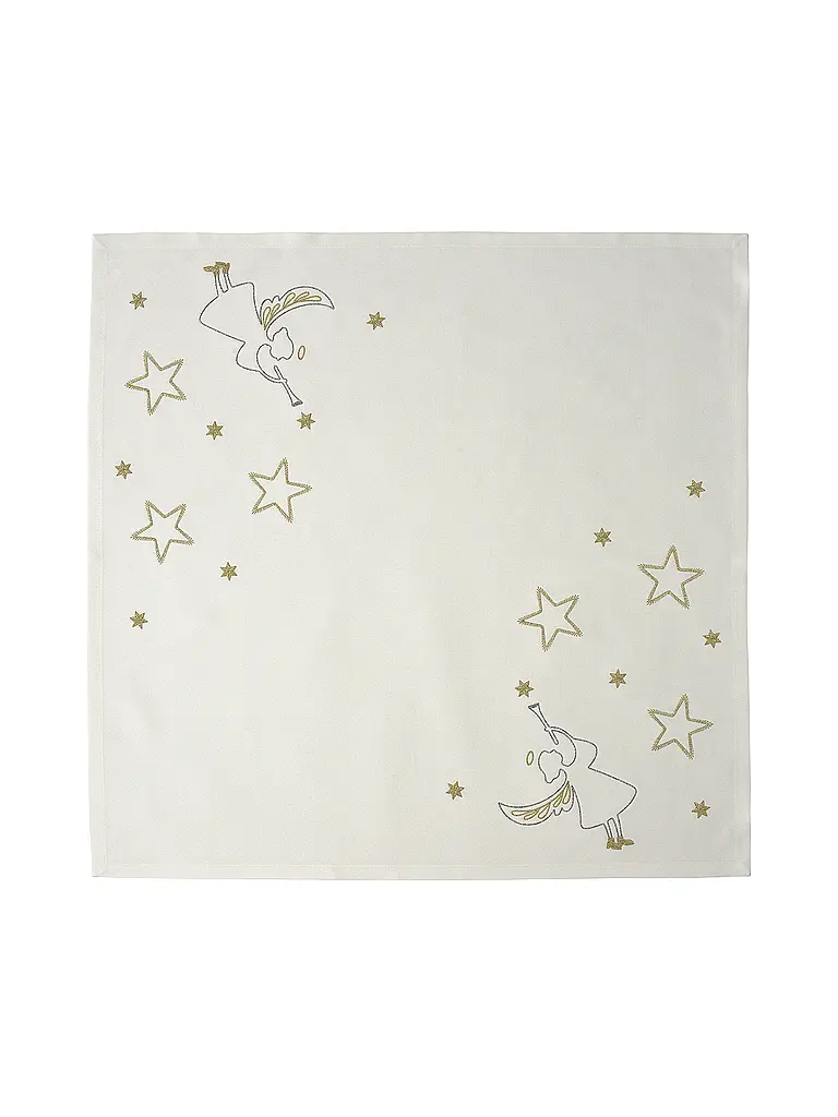 SANDER | Weihnachts Mitteldecke 85x85cm STARDUST Ecru | creme