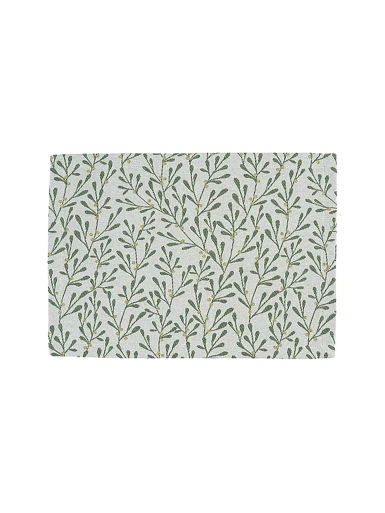 SANDER | Weihnachts Tischset 35x50cm MISTY Ecru/Green | dunkelgrün