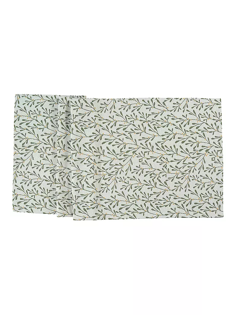 SANDER | Weihnachtsläufer MISTY 50x140cm Ecru / Green | dunkelgrün