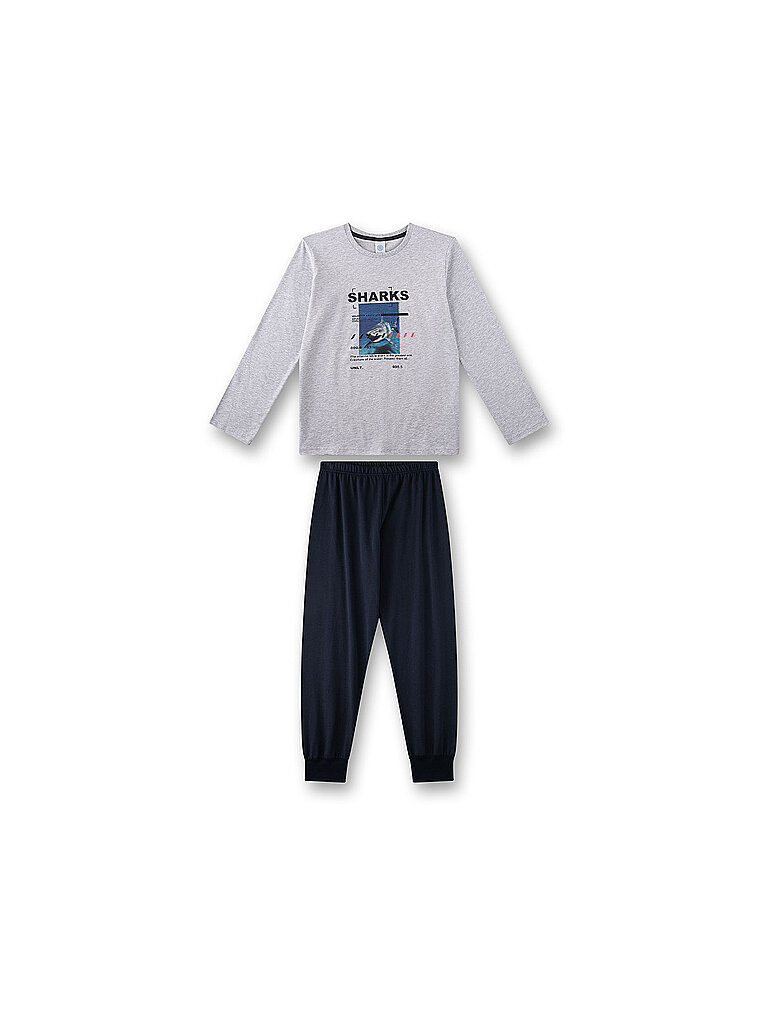 SANETTA Jungen Pyjama 2-teilig Langarmshirt und Hose hellgrau | 140