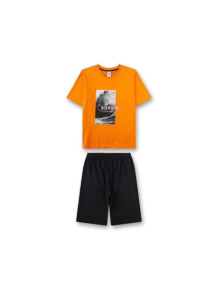 SANETTA Jungen Pyjama 2-teilig T-Shirt und Shorts orange | 152