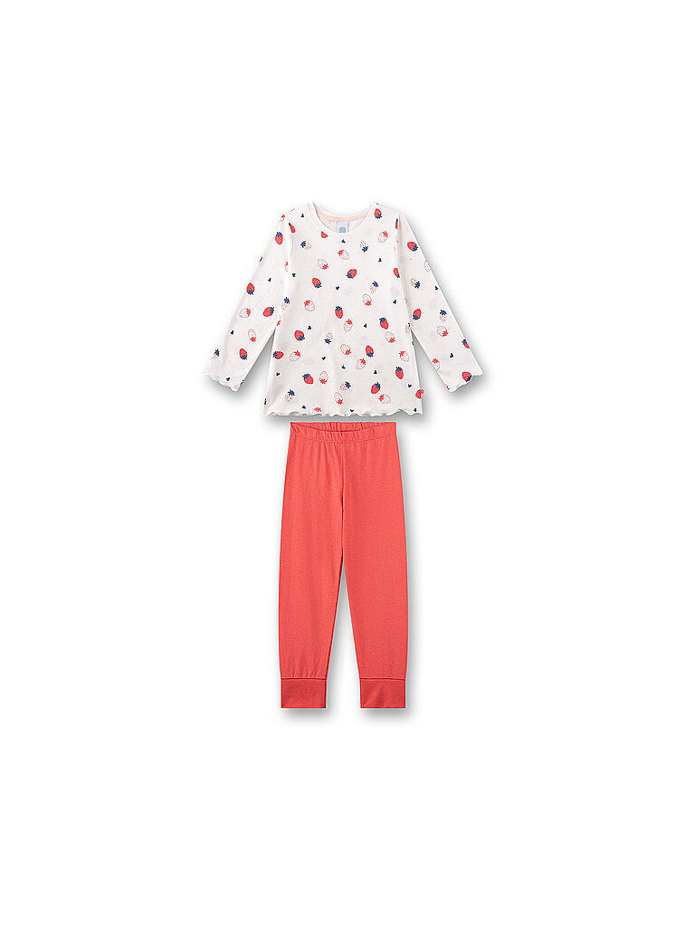 SANETTA Mädchen Pyjama 2-teilig Langarmshirt und Hose creme | 92