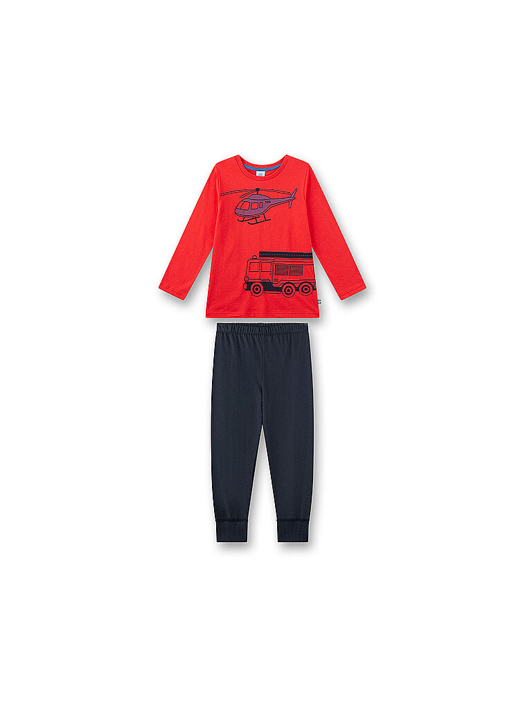 SANETTA Jungen Pyjama 2-teilig Langarmshirt und Hose rot | 92