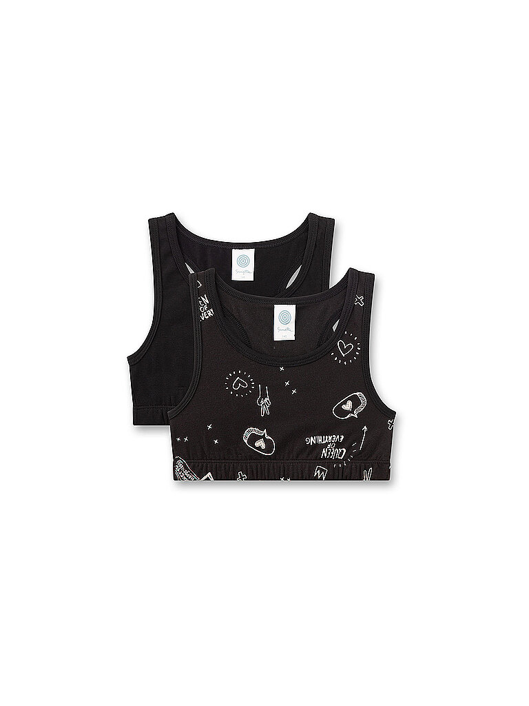 SANETTA Mädchen Bustier 2er Pkg. super black schwarz | 140