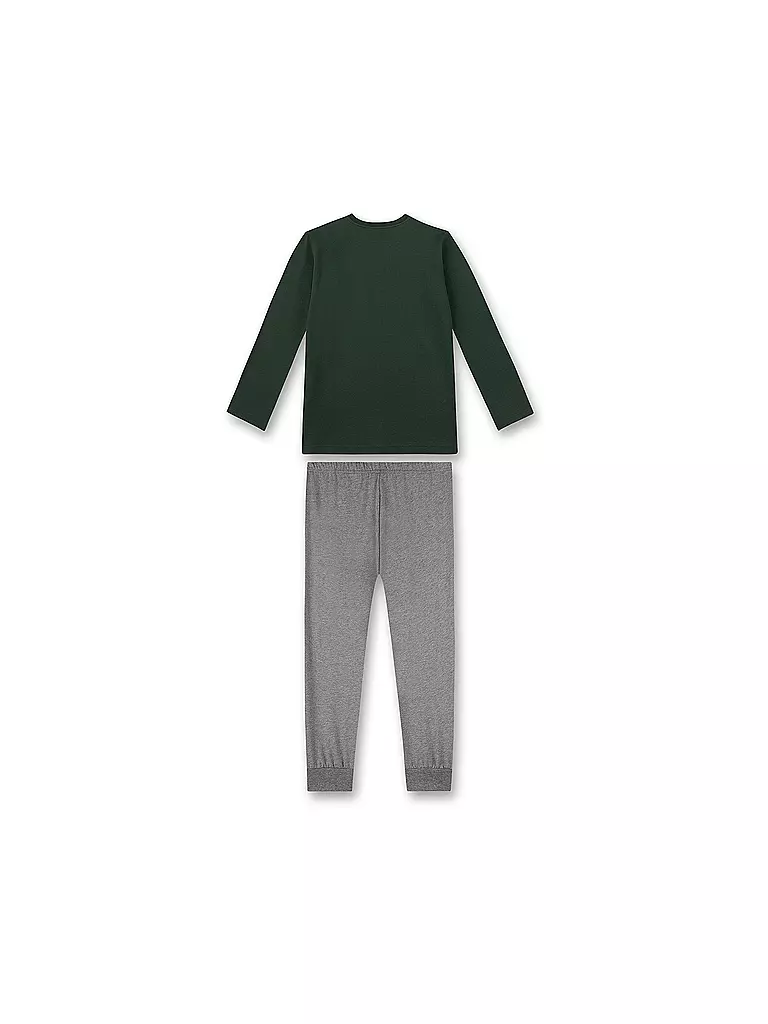 SANETTA | Jungen Pyjamaset | dunkelgrün