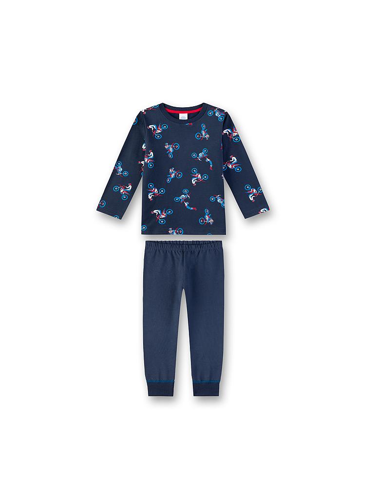 SANETTA | Jungen-Pyjama "Motocross" | blau