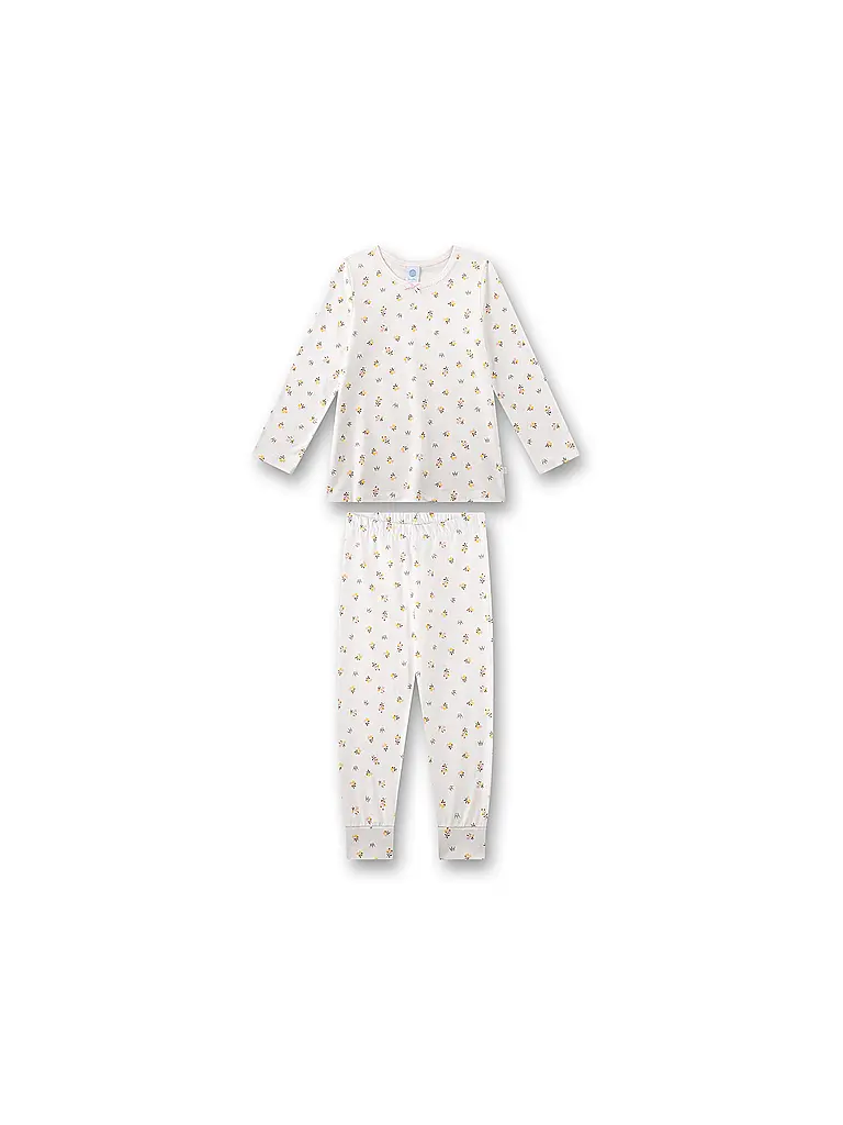SANETTA | Mädchen Pyjama 2-teilig Langarmshirt und Hose | Creme