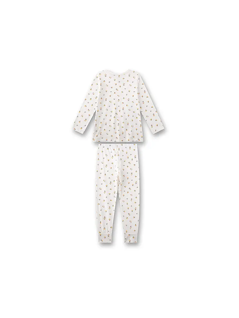 SANETTA | Mädchen Pyjama 2-teilig Langarmshirt und Hose | Creme